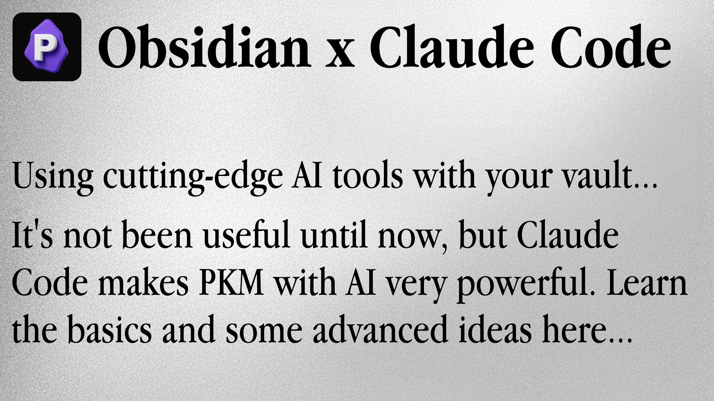 Claude Code x Obsidian